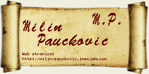 Milin Paučković vizit kartica